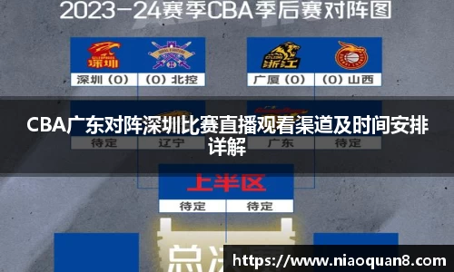 CBA广东对阵深圳比赛直播观看渠道及时间安排详解